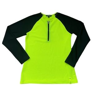 Lauren Ralph Lauren Endurance Ski Snow Bike Bright Neon Long Sleeve Top (size M)